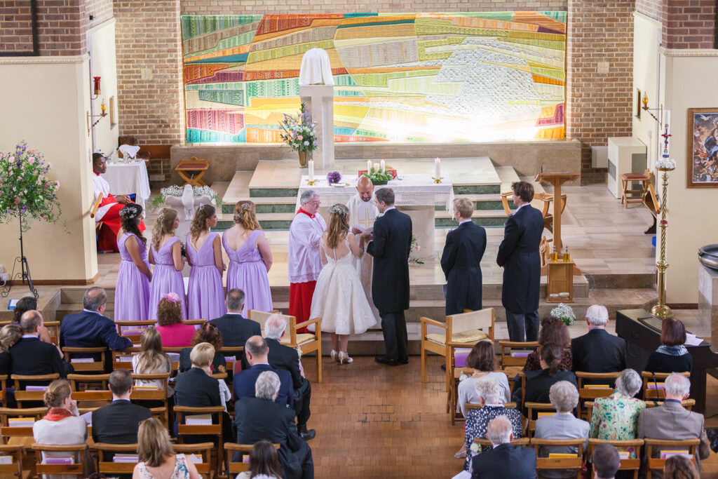 Church of the Immacualte Conception, Portswood, Southampton – wedding from west-end gallery