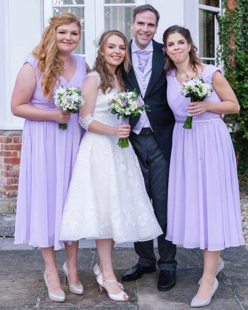 Bartley Manor New Forest Hotel – bride, groom and bridesmaids