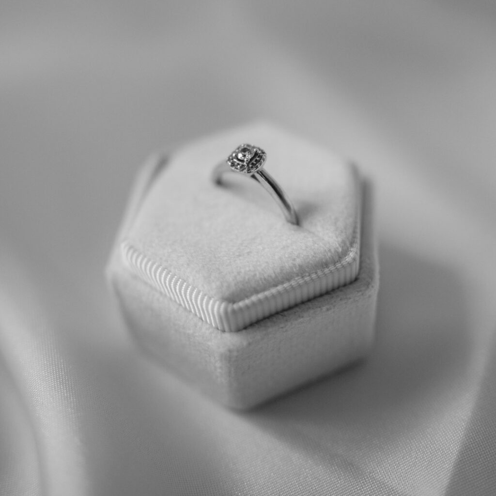 Close-up of an engagement ring