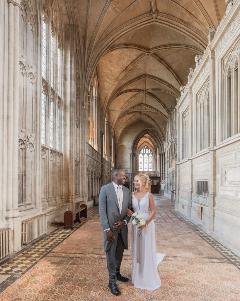 Winchester Cathedral wedding couple