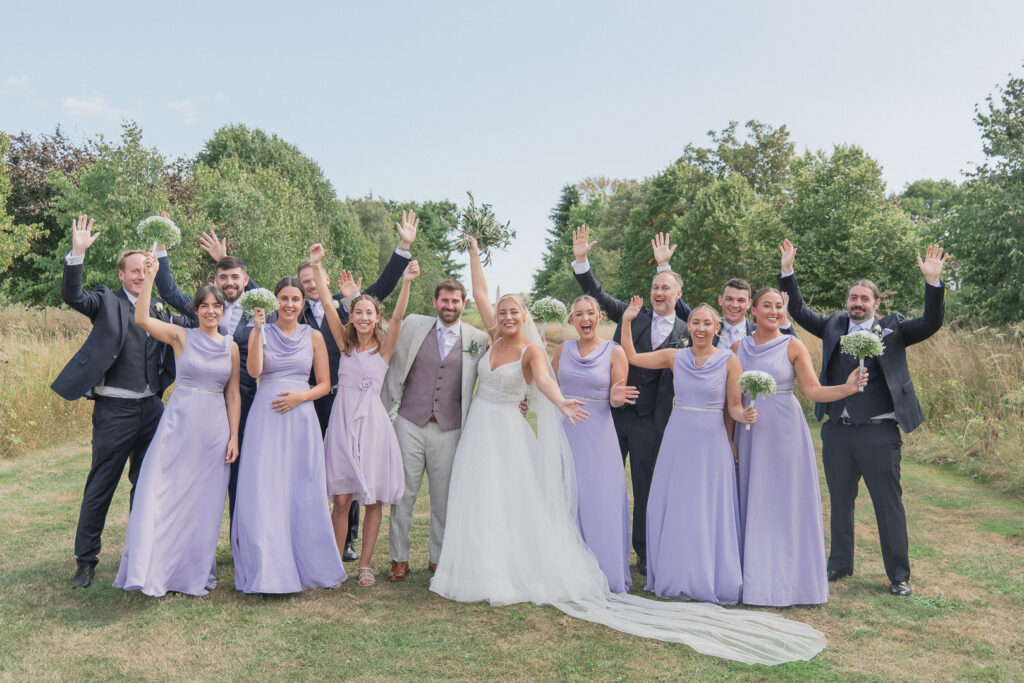 Bridal party in the garden at Parley Manor