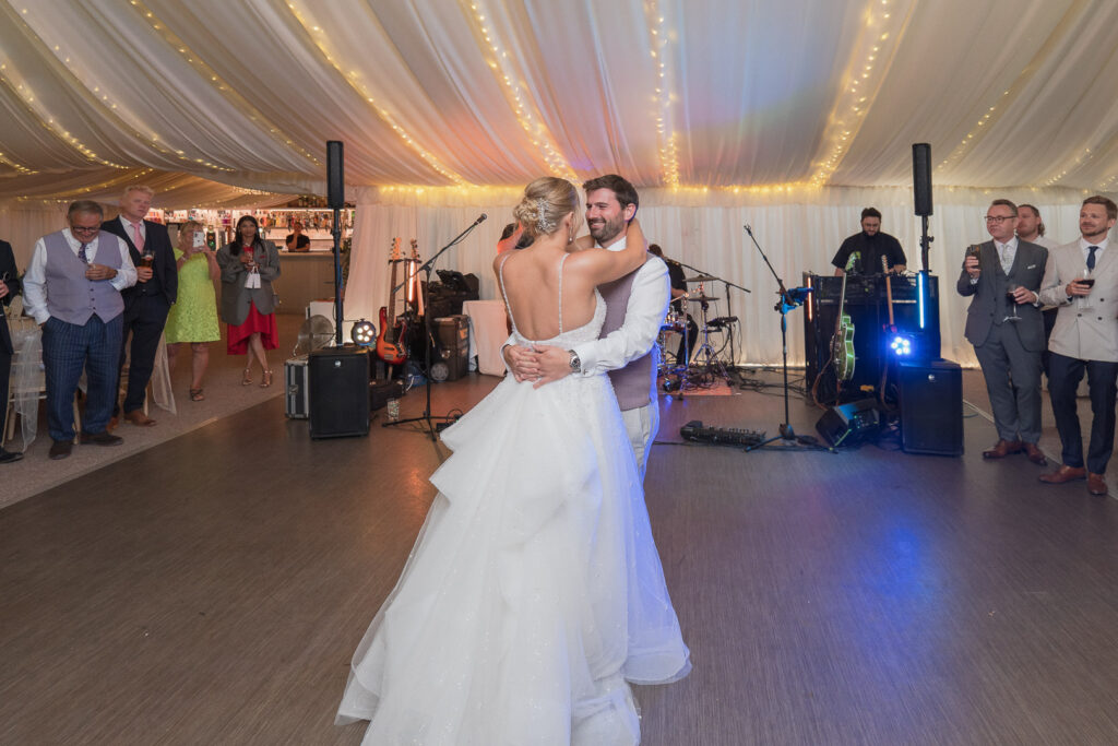 First dance for bride and groom at Parley Manor