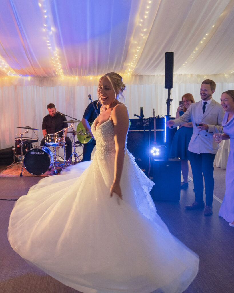 Bride dancing at Parley Manor