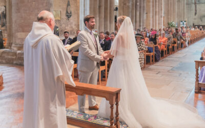 Romsey Abbey wedding for Lily and Mike